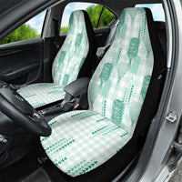 Aloha Hawaii Vintage Kahili Pa'a Lima Car Seat Cover Palaka Print Mossy Teal
