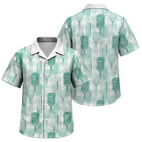 Aloha Hawaii Vintage Kahili Pa'a Lima Family Matching Tank Maxi Dress and Hawaiian Shirt Palaka Print Mossy Teal