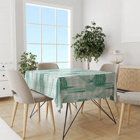 Aloha Hawaii Vintage Kahili Pa'a Lima Tablecloth Palaka Print Mossy Teal