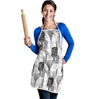 Aloha Hawaii Vintage Kahili Pa'a Lima Apron Palaka Print Hinahina