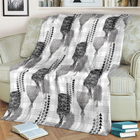 Aloha Hawaii Vintage Kahili Pa'a Lima Blanket Palaka Print Hinahina