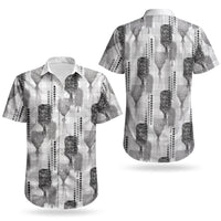 Aloha Hawaii Vintage Kahili Pa'a Lima Couples Matching Mermaid Dress and Hawaiian Shirt Palaka Print Hinahina
