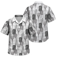 Aloha Hawaii Vintage Kahili Pa'a Lima Family Matching Puletasi and Hawaiian Shirt Palaka Print Hinahina