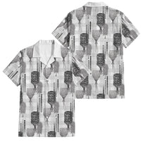 Aloha Hawaii Vintage Kahili Pa'a Lima Family Matching Short Sleeve Bodycon Dress and Hawaiian Shirt Palaka Print Hinahina