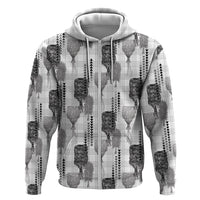 Aloha Hawaii Vintage Kahili Pa'a Lima Hoodie Palaka Print Hinahina