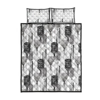 Aloha Hawaii Vintage Kahili Pa'a Lima Quilt Bed Set Palaka Print Hinahina