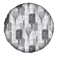 Aloha Hawaii Vintage Kahili Pa'a Lima Spare Tire Cover Palaka Print Hinahina