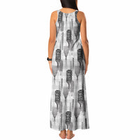 Aloha Hawaii Vintage Kahili Pa'a Lima Tank Maxi Dress Palaka Print Hinahina