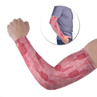 Aloha Hawaii Vintage Kahili Pa'a Lima Arm Sleeves Palaka Print Berry Pink