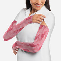 Aloha Hawaii Vintage Kahili Pa'a Lima Arm Sleeves Palaka Print Berry Pink