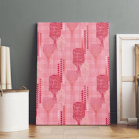 Aloha Hawaii Vintage Kahili Pa'a Lima Canvas Wall Art Palaka Print Berry Pink