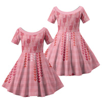 Aloha Hawaii Vintage Kahili Pa'a Lima Family Matching Long Sleeve Bodycon Dress and Hawaiian Shirt Palaka Print Berry Pink