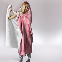 Aloha Hawaii Vintage Kahili Pa'a Lima Hooded Blanket Palaka Print Berry Pink