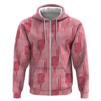 Aloha Hawaii Vintage Kahili Pa'a Lima Hoodie Palaka Print Berry Pink