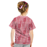 Aloha Hawaii Vintage Kahili Pa'a Lima Kid T Shirt Palaka Print Berry Pink