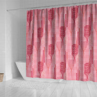 Aloha Hawaii Vintage Kahili Pa'a Lima Shower Curtain Palaka Print Berry Pink