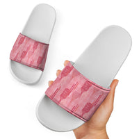 Aloha Hawaii Vintage Kahili Pa'a Lima Slide Sandals Palaka Print Berry Pink