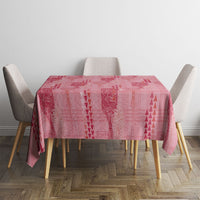 Aloha Hawaii Vintage Kahili Pa'a Lima Tablecloth Palaka Print Berry Pink