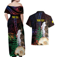 New Caledonia Kanaky Personalized Couples Matching Off Shoulder Maxi Dress and Hawaiian Shirt Kagu Bird Emblem LT7 - Polynesian Pride