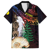 New Caledonia Kanaky Personalized Family Matching Off The Shoulder Long Sleeve Dress and Hawaiian Shirt Kagu Bird Emblem LT7 Dad's Shirt - Short Sleeve Black - Polynesian Pride