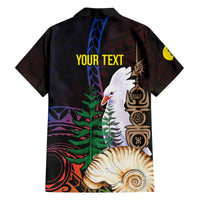 New Caledonia Kanaky Personalized Family Matching Off The Shoulder Long Sleeve Dress and Hawaiian Shirt Kagu Bird Emblem LT7 - Polynesian Pride