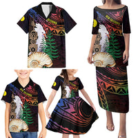 New Caledonia Kanaky Personalized Family Matching Puletasi and Hawaiian Shirt Kagu Bird Emblem LT7 - Polynesian Pride