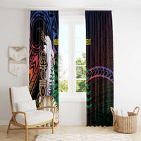 New Caledonia Kanaky Personalized Window Curtain Kagu Bird Emblem - Polynesian Pride