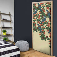 New Zealand Christmas Door Cover Romantic Tui Birds on Pohutukawa - Ivory LT7 - Polynesian Pride