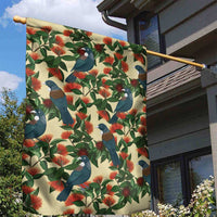 New Zealand Christmas Garden Flag Romantic Tui Birds on Pohutukawa - Ivory LT7 - Polynesian Pride