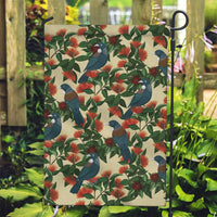 New Zealand Christmas Garden Flag Romantic Tui Birds on Pohutukawa - Ivory LT7 Garden Flag Ivory - Polynesian Pride
