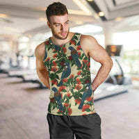 New Zealand Christmas Men Tank Top Romantic Tui Birds on Pohutukawa - Ivory LT7 Ivory - Polynesian Pride