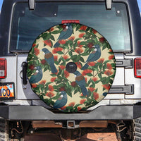 New Zealand Christmas Spare Tire Cover Romantic Tui Birds on Pohutukawa - Ivory LT7 Ivory - Polynesian Pride
