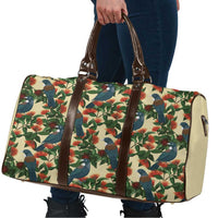 New Zealand Christmas Travel Bag Romantic Tui Birds on Pohutukawa - Ivory LT7 - Polynesian Pride