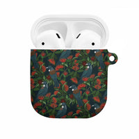 New Zealand Christmas AirPods Case Romantic Tui Birds on Pohutukawa - Cobalt LT7 Cobalt - Polynesian Pride