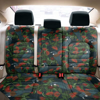 New Zealand Christmas Back Car Seat Cover Romantic Tui Birds on Pohutukawa - Cobalt LT7 - Polynesian Pride