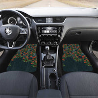 New Zealand Christmas Car Mats Romantic Tui Birds on Pohutukawa - Cobalt LT7 Set 2pcs - Front Cobalt - Polynesian Pride