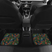 New Zealand Christmas Car Mats Romantic Tui Birds on Pohutukawa - Cobalt LT7 Set 2pcs - Back Cobalt - Polynesian Pride