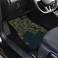 New Zealand Christmas Car Mats Romantic Tui Birds on Pohutukawa - Cobalt LT7 - Polynesian Pride
