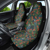 New Zealand Christmas Car Seat Cover Romantic Tui Birds on Pohutukawa - Cobalt LT7 - Polynesian Pride