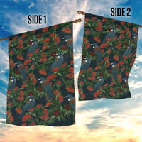 New Zealand Christmas Garden Flag Romantic Tui Birds on Pohutukawa - Cobalt LT7 - Polynesian Pride