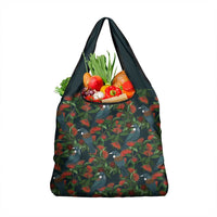 New Zealand Christmas Grocery Bag Romantic Tui Birds on Pohutukawa - Cobalt LT7 1-pack One Size Cobalt - Polynesian Pride
