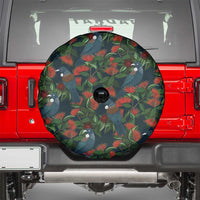 New Zealand Christmas Spare Tire Cover Romantic Tui Birds on Pohutukawa - Cobalt LT7 - Polynesian Pride