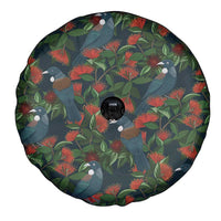 New Zealand Christmas Spare Tire Cover Romantic Tui Birds on Pohutukawa - Cobalt LT7 - Polynesian Pride