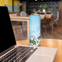 Polynesian Skinny Tumbler Tropical Santa - Plumeria Turquoise Vintage LT7 - Polynesian Pride