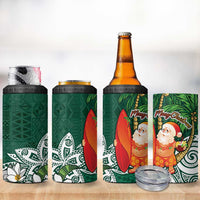 Polynesian 4 in 1 Can Cooler Tumbler Tropical Santa - Plumeria Green Vintage LT7 - Polynesian Pride