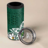 Polynesian 4 in 1 Can Cooler Tumbler Tropical Santa - Plumeria Green Vintage LT7 - Polynesian Pride