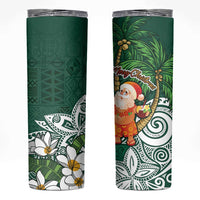 Polynesian Skinny Tumbler Tropical Santa - Plumeria Green Vintage LT7 Green - Polynesian Pride