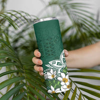 Polynesian Skinny Tumbler Tropical Santa - Plumeria Green Vintage LT7 - Polynesian Pride