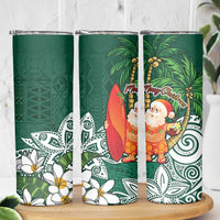 Polynesian Skinny Tumbler Tropical Santa - Plumeria Green Vintage LT7 - Polynesian Pride