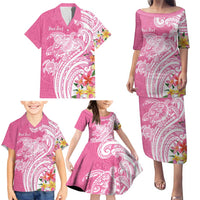 Aloha Maui Island Personalized Family Matching Puletasi and Hawaiian Shirt Rose Dreamy Turtle LT7 - Polynesian Pride